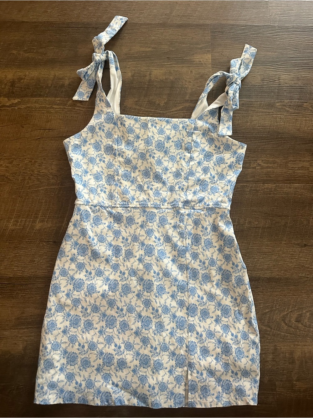 Women’s Blue Floral Tie-Shoulder Sundress - Altar’d State